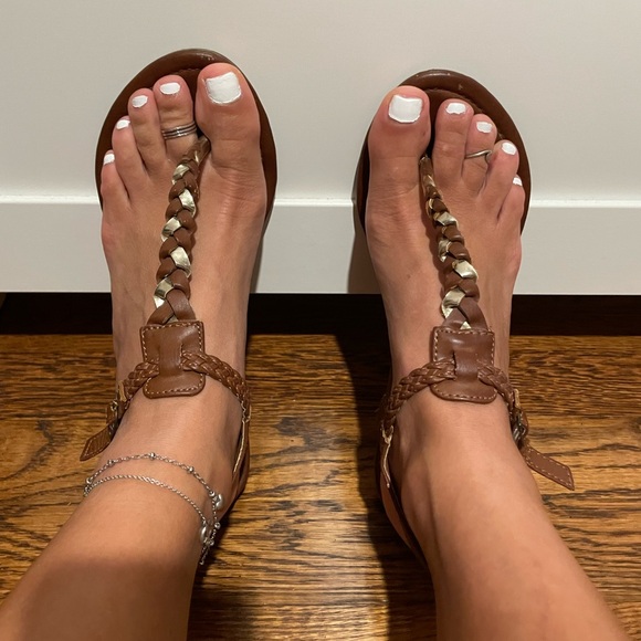 Zoey Shoes - Zoey Gold Braided Sandal